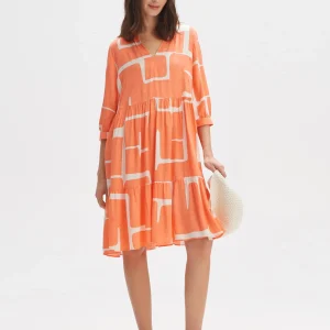 OPUS Blusenkleid Wulari Graphic Orange Online Bestellen^Damen Kleider