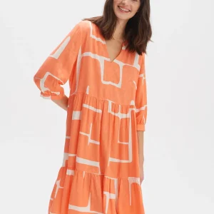 OPUS Blusenkleid Wulari Graphic Orange Online Bestellen^Damen Kleider