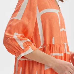 OPUS Blusenkleid Wulari Graphic Orange Online Bestellen^Damen Kleider
