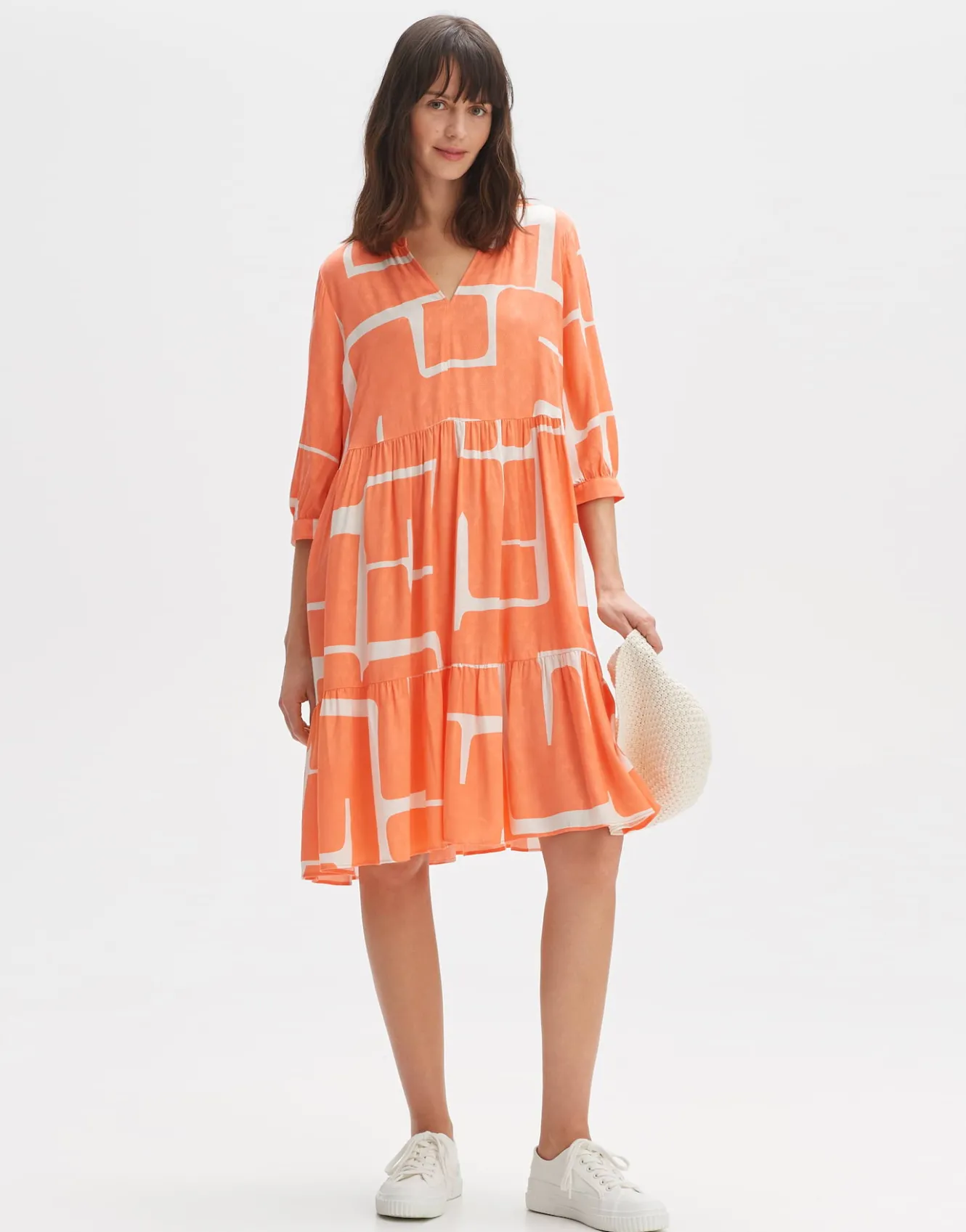blusenkleid_wulari_graphic_orange_online_bestellen_6.webp OPUS Blusenkleid Wulari Graphic Orange Online Bestellen^Damen Kleider