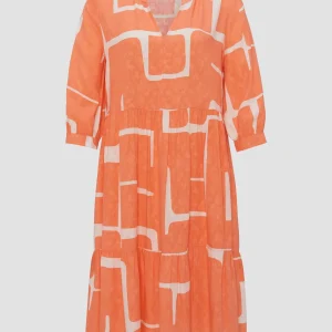 OPUS Blusenkleid Wulari Graphic Orange Online Bestellen^Damen Kleider