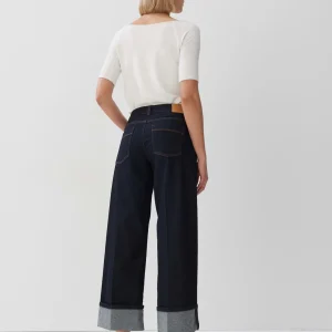 OPUS Cropped Wide Jeans Cellma Turn Up Blau Online Bestellen^Damen Jeans