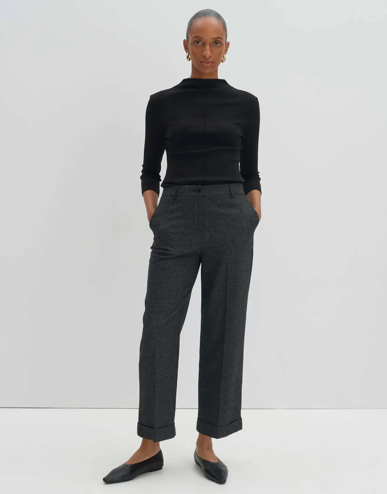 culotte_cisilia_mlange_schwarz_online_bestellen_0.webp OPUS Culotte Cisilia Mélange Schwarz Online Bestellen^Damen Hosen