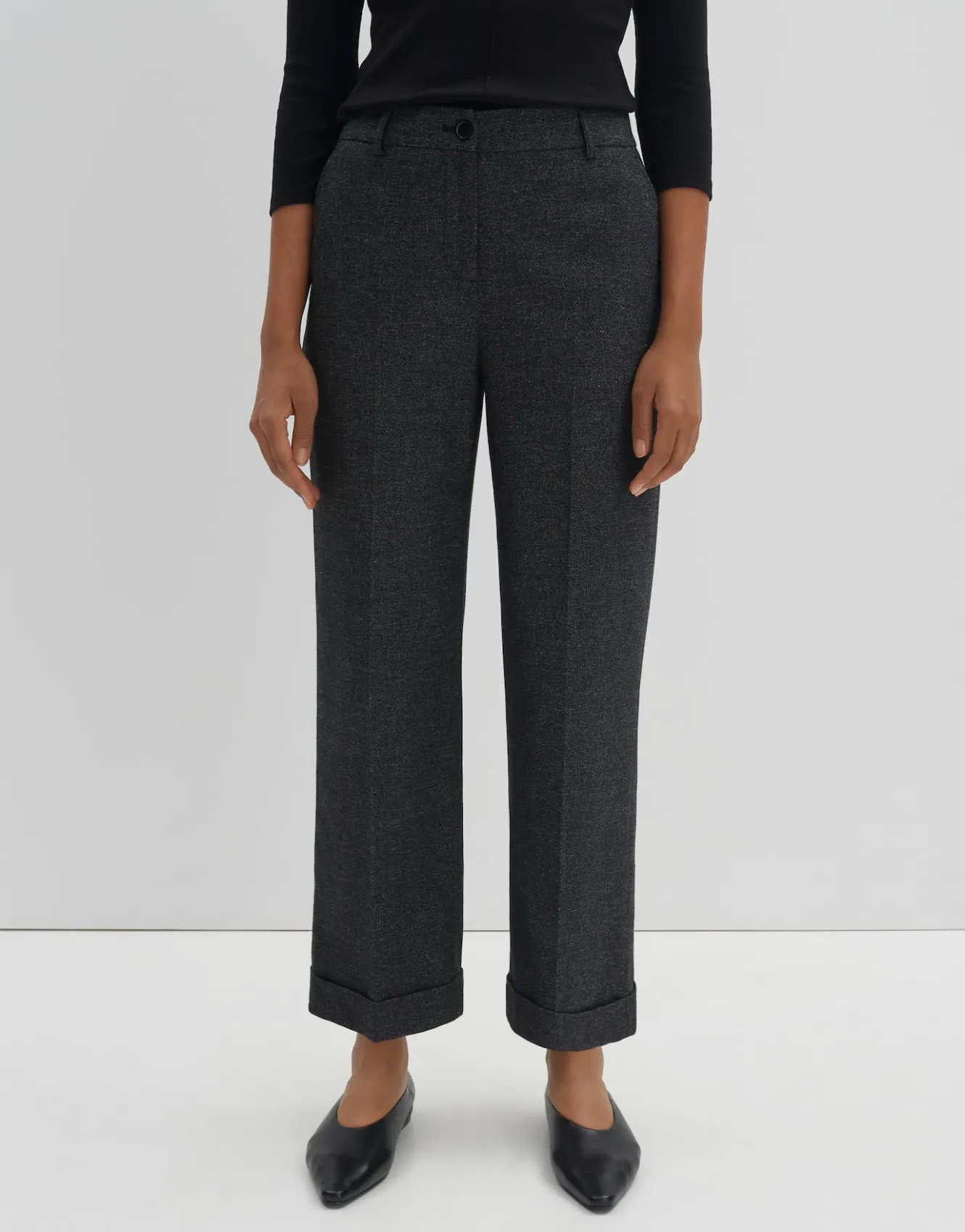 culotte_cisilia_mlange_schwarz_online_bestellen_1.webp OPUS Culotte Cisilia Mélange Schwarz Online Bestellen^Damen Hosen