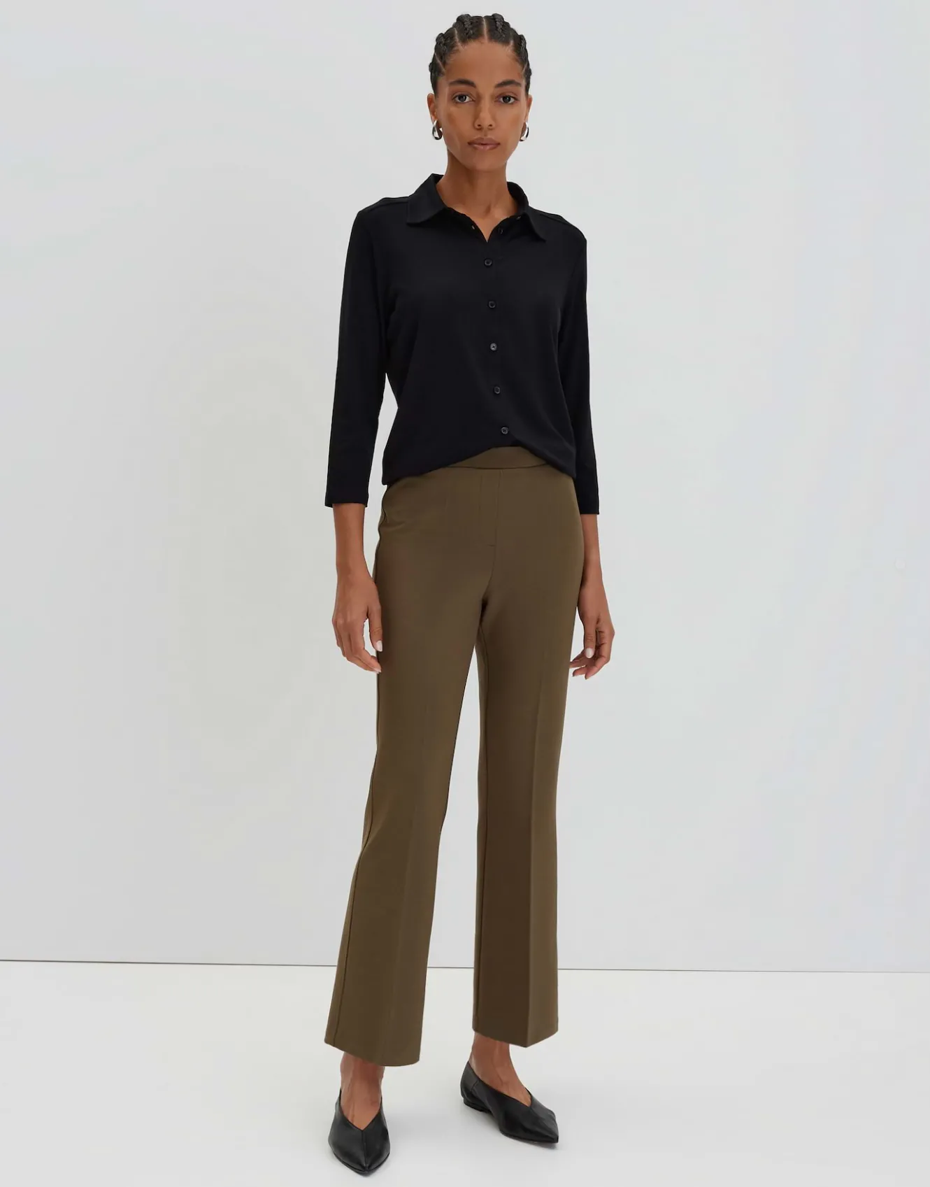 flared_pants_curinna_grn_online_bestellen_0.webp OPUS Flared Pants Curinna Grün Online Bestellen^Damen Hosen
