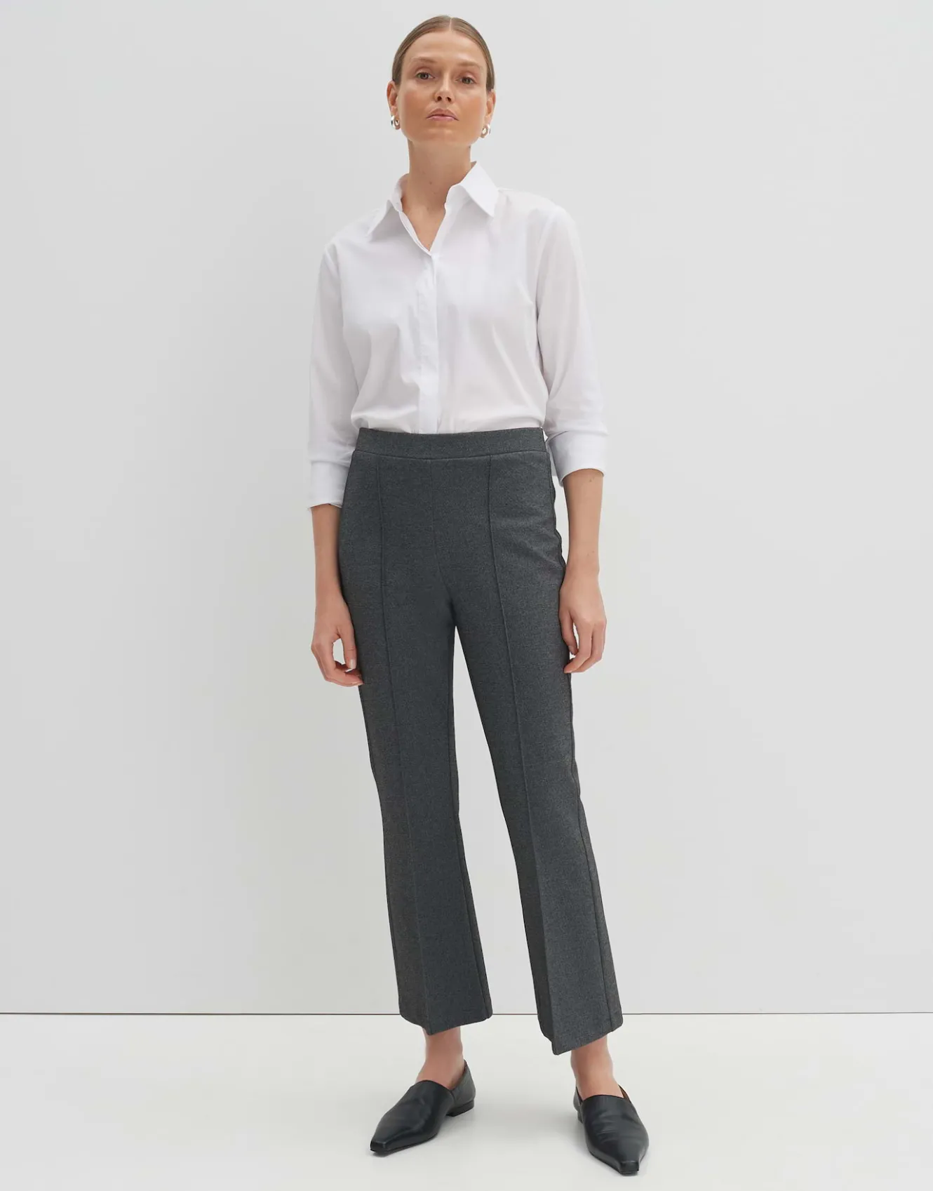 flared_pants_curinna_mlange_grau_online_bestellen_0.webp OPUS Flared Pants Curinna Mélange Grau Online Bestellen^Damen Hosen