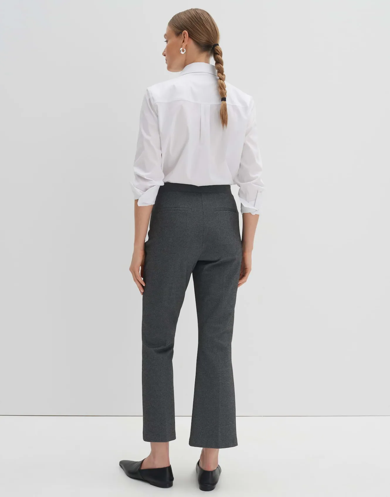 flared_pants_curinna_mlange_grau_online_bestellen_2.webp OPUS Flared Pants Curinna Mélange Grau Online Bestellen^Damen Hosen