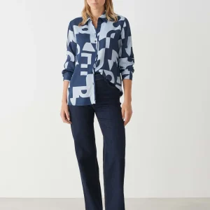OPUS Hemdbluse Falkina Bold Blau Online Bestellen^Damen Blusen