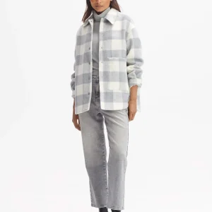 OPUS Overshirt Julola Check Grau Online Bestellen^Damen Blazer / Westen