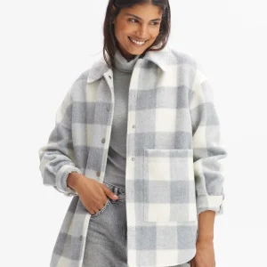 OPUS Overshirt Julola Check Grau Online Bestellen^Damen Blazer / Westen