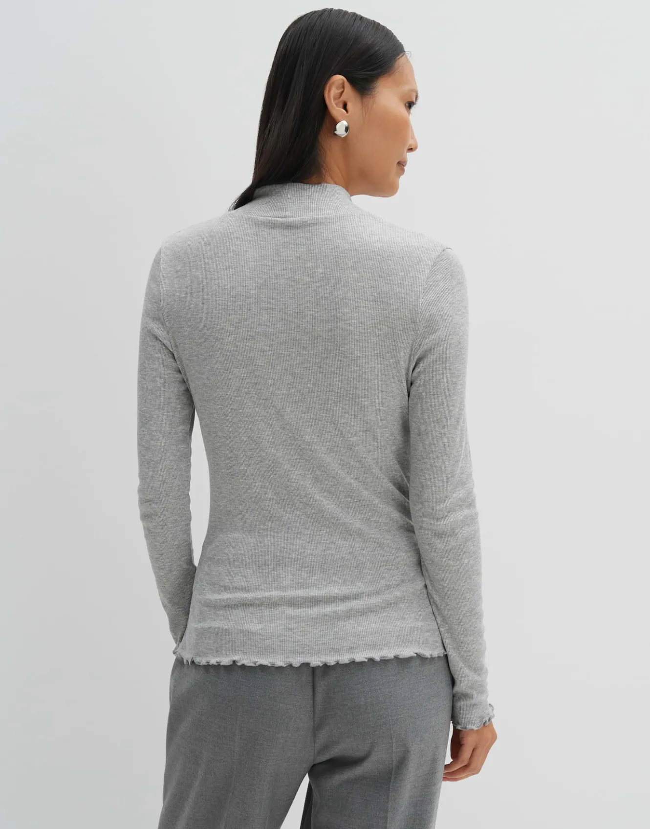 rippshirt_kinara_grau_online_bestellen_2.webp OPUS Rippshirt Kinara Grau Online Bestellen^Damen Basics | Shirts