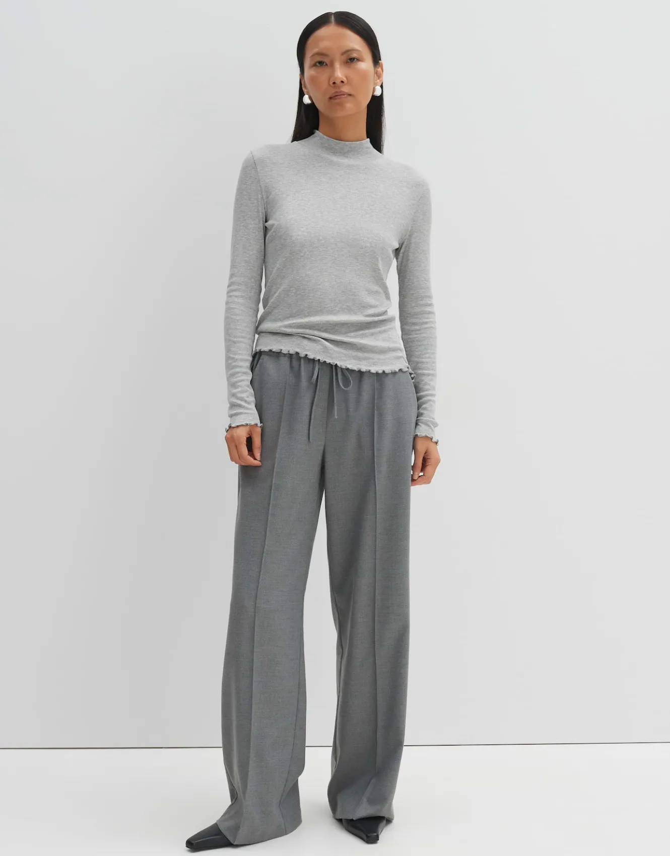 rippshirt_kinara_grau_online_bestellen_5.webp OPUS Rippshirt Kinara Grau Online Bestellen^Damen Basics | Shirts