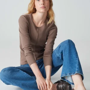 OPUS Rippshirt Sadalie Braun Online Bestellen^Damen Basics | Shirts
