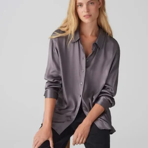 OPUS Satinbluse Fenzy Grau Online Bestellen^Damen Blusen