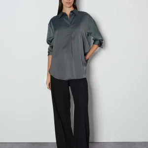 OPUS Satinbluse Zanza Grau Online Bestellen^Damen Blusen
