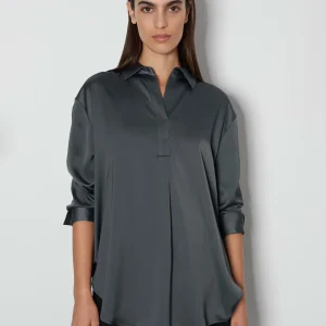 OPUS Satinbluse Zanza Grau Online Bestellen^Damen Blusen