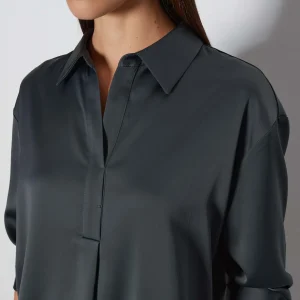 OPUS Satinbluse Zanza Grau Online Bestellen^Damen Blusen