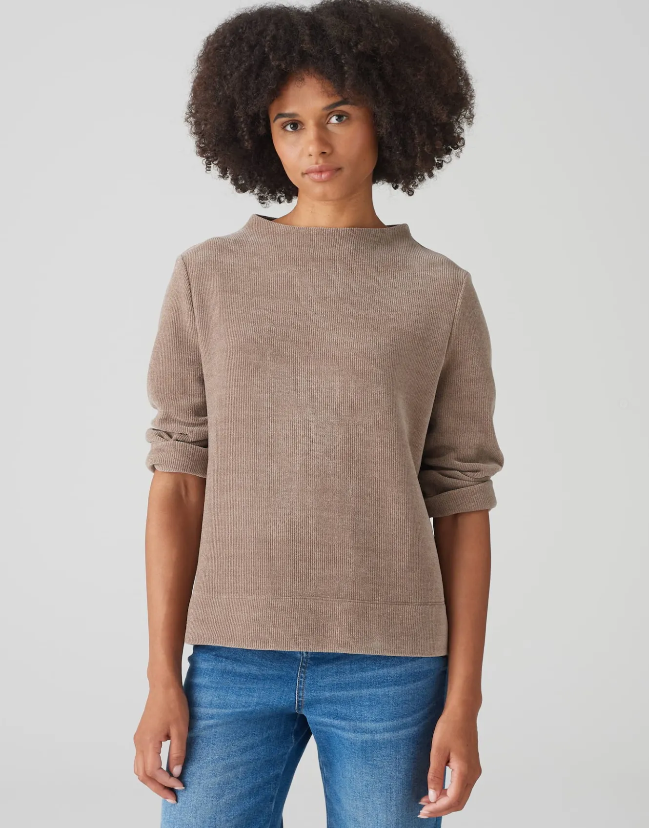sweater_gelvet_braun_online_bestellen_1.webp OPUS Sweater Gelvet Braun Online Bestellen^Damen Sweat