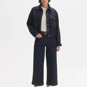 OPUS Wide Cropped Jeans Macona Blue Blau Online Bestellen^Damen Jeans