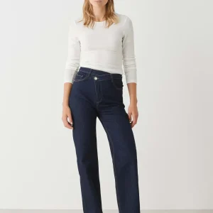 OPUS Wide Leg Jeans Marli Crisscross Blau Online Bestellen^Damen Jeans