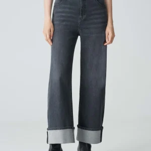 OPUS Wide Leg Jeans Marli Turn Up Grau Online Bestellen^Damen Jeans